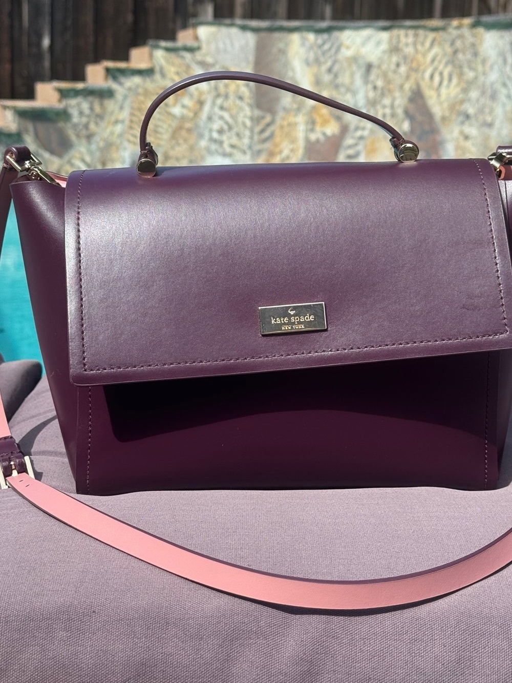 Kate Spade Magnolia Park Large Laurel Satchel Moody Plum Leather Crossbody
VGUC - Picture 15 of 16